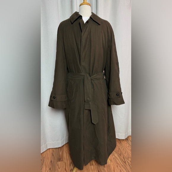 Bloomingdales Metropolitan View Trench Coat Over Coat 42R Brown Removable Liner - Picture 1 of 14